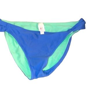 Hulu Honey size XL reversible bikini bottom blue & green NWOT